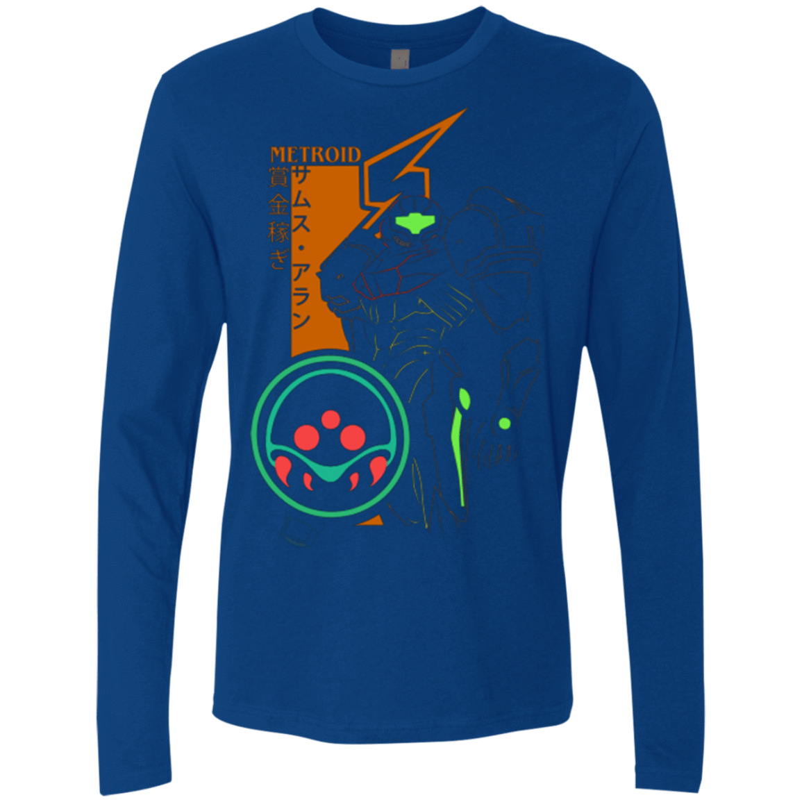 T-Shirts Royal / Small Profile-METROID Men's Premium Long Sleeve