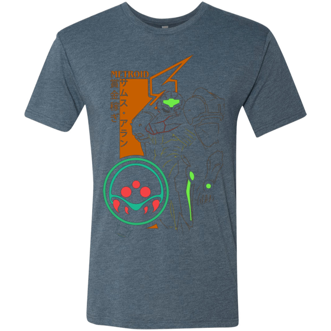 T-Shirts Indigo / Small Profile-METROID Men's Triblend T-Shirt