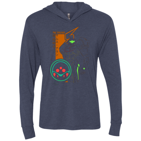 T-Shirts Vintage Navy / X-Small Profile-METROID Triblend Long Sleeve Hoodie Tee