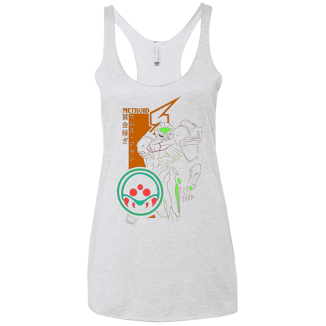 T-Shirts Heather White / X-Small Profile-METROID Women's Triblend Racerback Tank