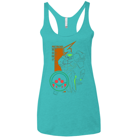 T-Shirts Tahiti Blue / X-Small Profile-METROID Women's Triblend Racerback Tank