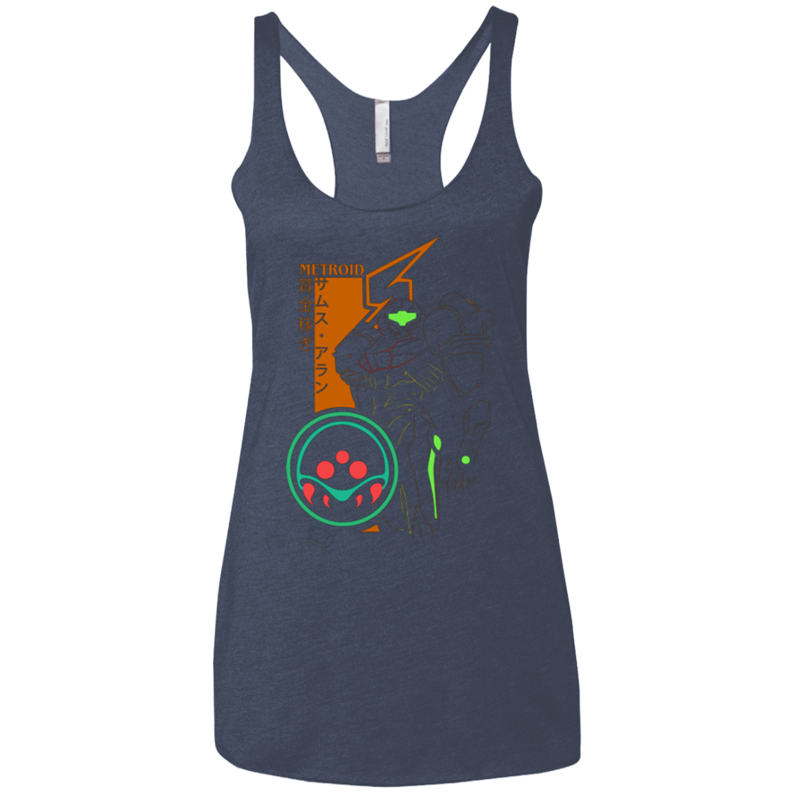 T-Shirts Vintage Navy / X-Small Profile-METROID Women's Triblend Racerback Tank