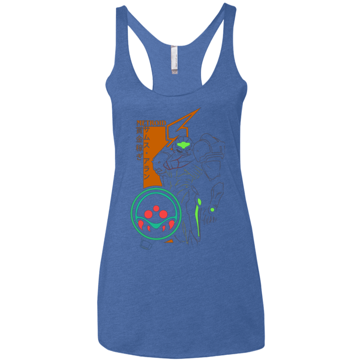T-Shirts Vintage Royal / X-Small Profile-METROID Women's Triblend Racerback Tank