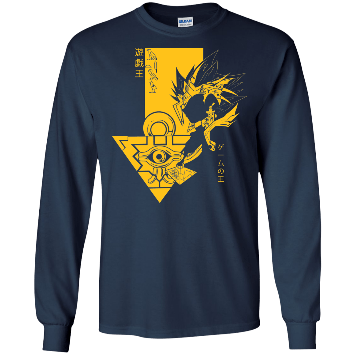 T-Shirts Navy / S Profile - Pharaoh Atem Men's Long Sleeve T-Shirt