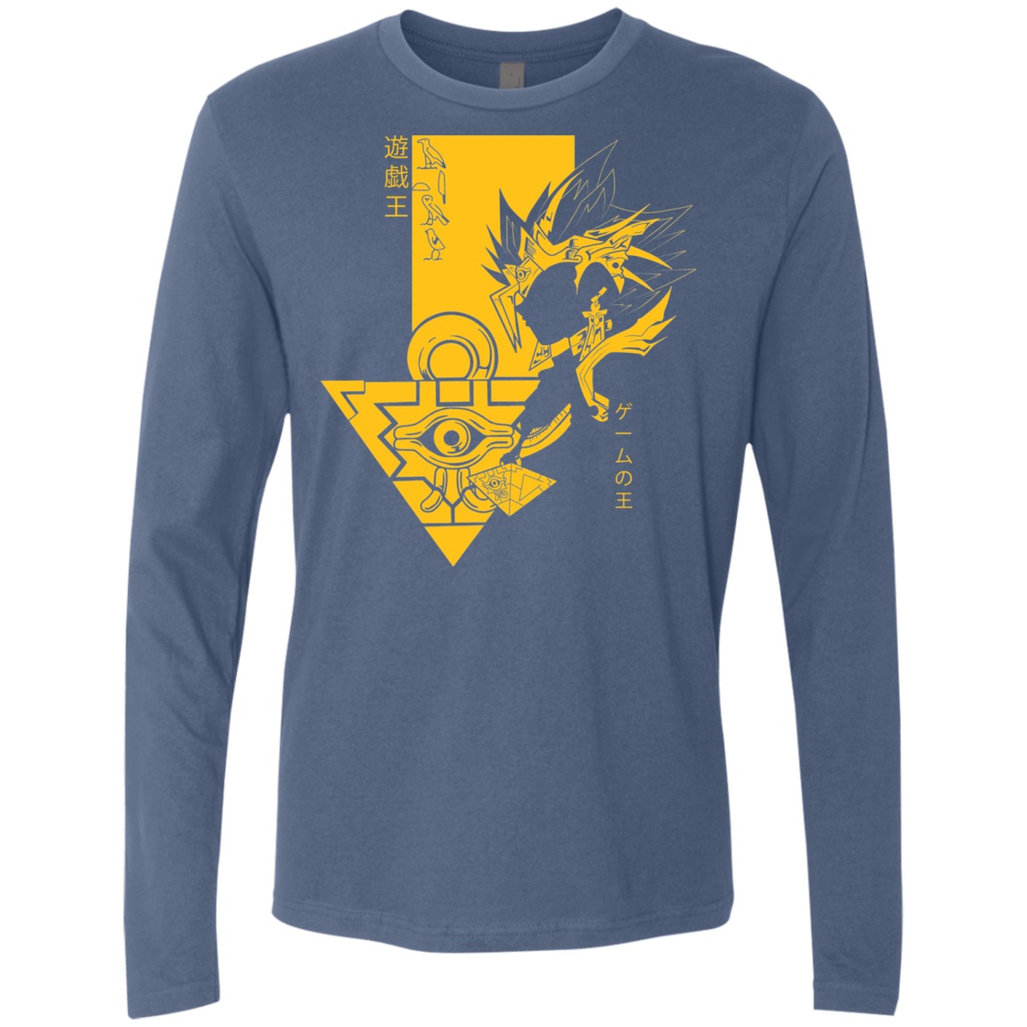 T-Shirts Indigo / S Profile - Pharaoh Atem Men's Premium Long Sleeve