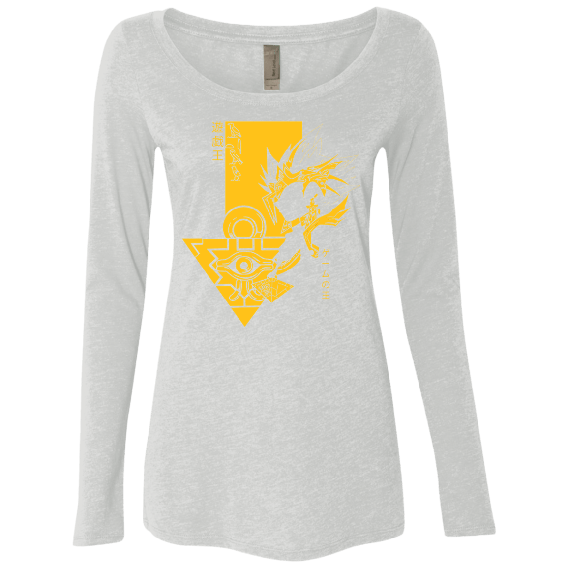 T-Shirts Heather White / S Profile - Pharaoh Atem Women's Triblend Long Sleeve Shirt