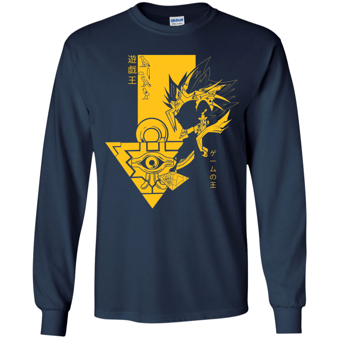 T-Shirts Navy / YS Profile - Pharaoh Atem Youth Long Sleeve T-Shirt