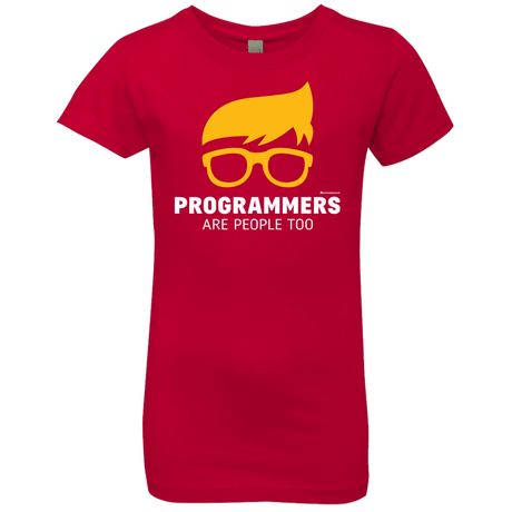 T-Shirts Red / YXS Programmers Are People Too Girls Premium T-Shirt
