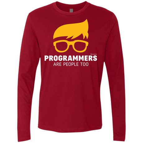 T-Shirts Cardinal / Small Programmers Are People Too Men's Premium Long Sleeve