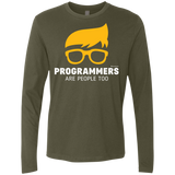T-Shirts Military Green / Small Programmers Are People Too Men's Premium Long Sleeve
