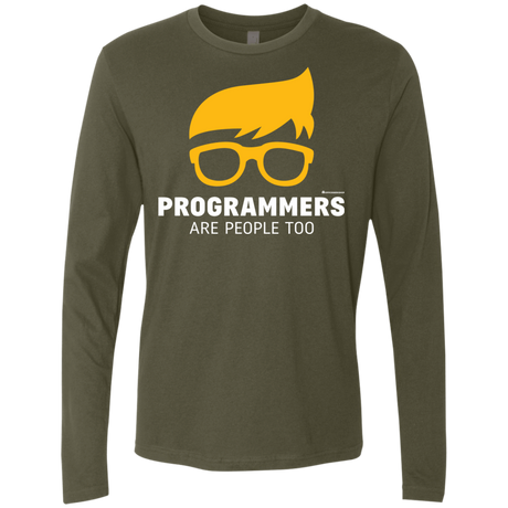 T-Shirts Military Green / Small Programmers Are People Too Men's Premium Long Sleeve