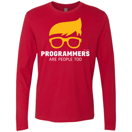 T-Shirts Red / Small Programmers Are People Too Men's Premium Long Sleeve