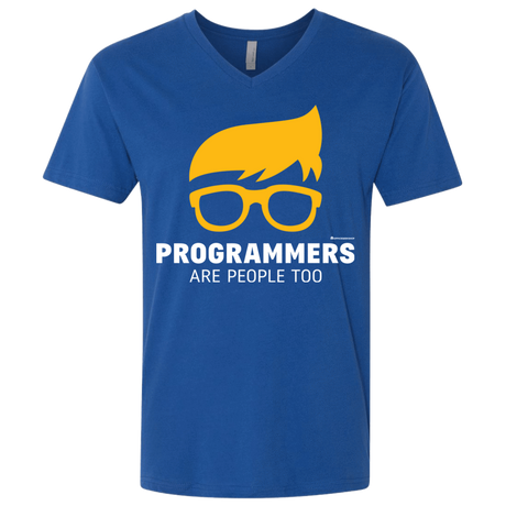 T-Shirts Royal / X-Small Programmers Are People Too Men's Premium V-Neck