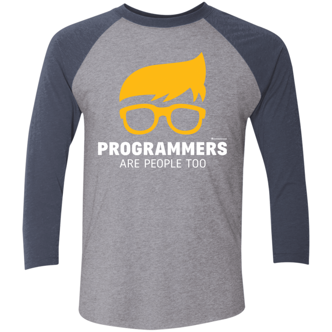 T-Shirts Premium Heather/Vintage Navy / X-Small Programmers Are People Too Men's Triblend 3/4 Sleeve