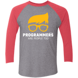 T-Shirts Premium Heather/ Vintage Red / X-Small Programmers Are People Too Men's Triblend 3/4 Sleeve