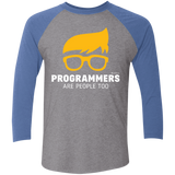 T-Shirts Premium Heather/Vintage Royal / X-Small Programmers Are People Too Men's Triblend 3/4 Sleeve