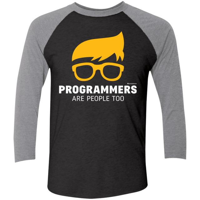 T-Shirts Vintage Black/Premium Heather / X-Small Programmers Are People Too Men's Triblend 3/4 Sleeve