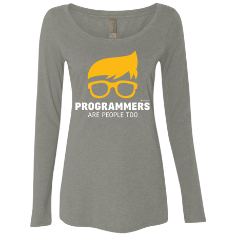 T-Shirts Venetian Grey / Small Programmers Are People Too Women's Triblend Long Sleeve Shirt