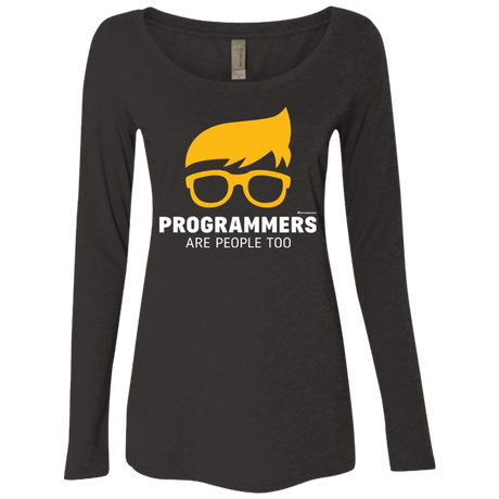 T-Shirts Vintage Black / Small Programmers Are People Too Women's Triblend Long Sleeve Shirt