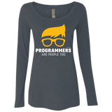 T-Shirts Vintage Navy / Small Programmers Are People Too Women's Triblend Long Sleeve Shirt