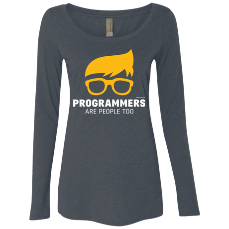 T-Shirts Vintage Navy / Small Programmers Are People Too Women's Triblend Long Sleeve Shirt
