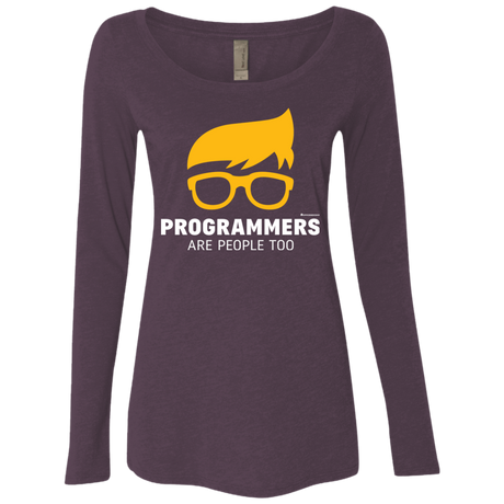 T-Shirts Vintage Purple / Small Programmers Are People Too Women's Triblend Long Sleeve Shirt