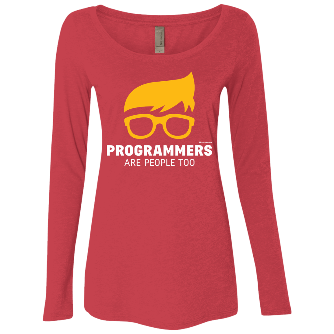 T-Shirts Vintage Red / Small Programmers Are People Too Women's Triblend Long Sleeve Shirt