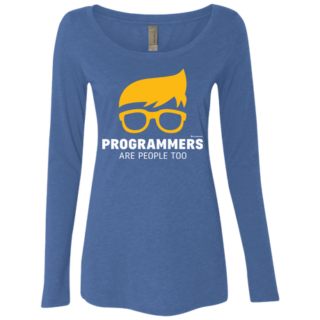 T-Shirts Vintage Royal / Small Programmers Are People Too Women's Triblend Long Sleeve Shirt