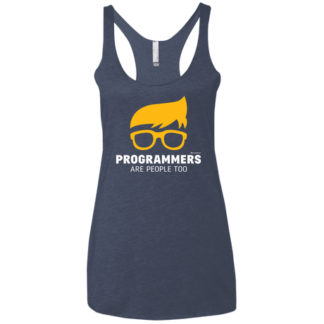 T-Shirts Vintage Navy / X-Small Programmers Are People Too Women's Triblend Racerback Tank
