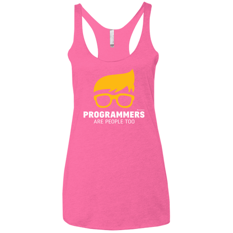 T-Shirts Vintage Pink / X-Small Programmers Are People Too Women's Triblend Racerback Tank