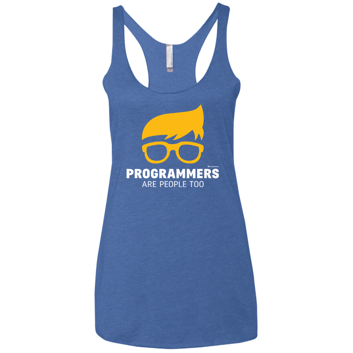 T-Shirts Vintage Royal / X-Small Programmers Are People Too Women's Triblend Racerback Tank