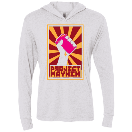 T-Shirts Heather White / X-Small Project Mayhem Triblend Long Sleeve Hoodie Tee