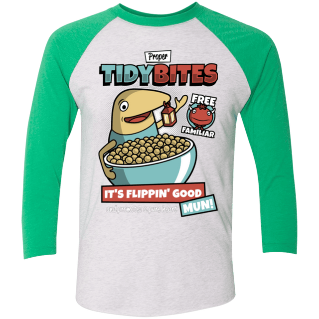T-Shirts Heather White/Envy / X-Small PROPER TIDY BITES Men's Triblend 3/4 Sleeve