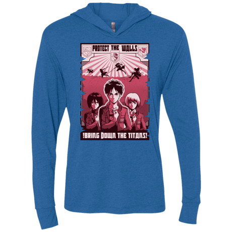 T-Shirts Vintage Royal / X-Small Protect the Walls Triblend Long Sleeve Hoodie Tee