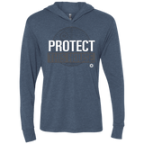 T-Shirts Indigo / X-Small Protect This House Triblend Long Sleeve Hoodie Tee