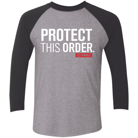 T-Shirts Premium Heather/ Vintage Black / X-Small Protect This Order Men's Triblend 3/4 Sleeve
