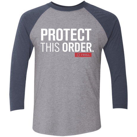T-Shirts Premium Heather/ Vintage Navy / X-Small Protect This Order Men's Triblend 3/4 Sleeve