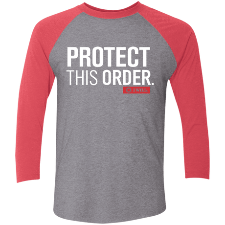 T-Shirts Premium Heather/ Vintage Red / X-Small Protect This Order Men's Triblend 3/4 Sleeve