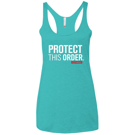T-Shirts Tahiti Blue / X-Small Protect This Order Women's Triblend Racerback Tank