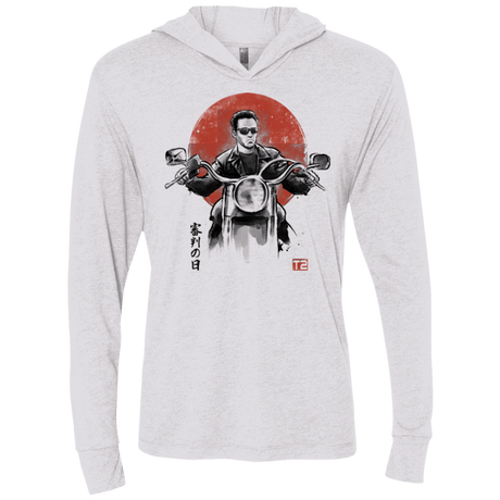 T-Shirts Heather White / X-Small Protector Triblend Long Sleeve Hoodie Tee