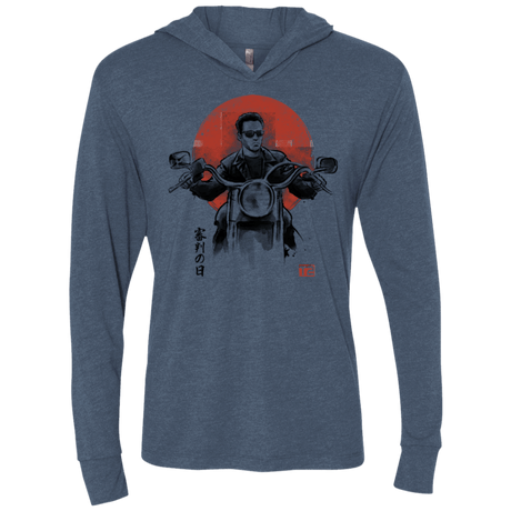 T-Shirts Indigo / X-Small Protector Triblend Long Sleeve Hoodie Tee