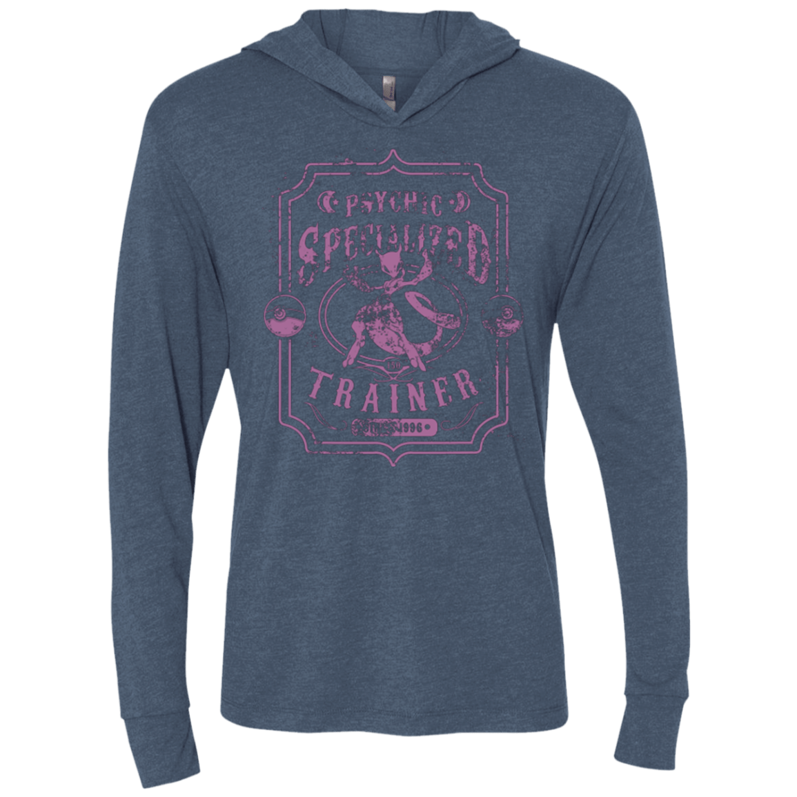 T-Shirts Indigo / X-Small Psychic Specialized Trainer 2 Triblend Long Sleeve Hoodie Tee