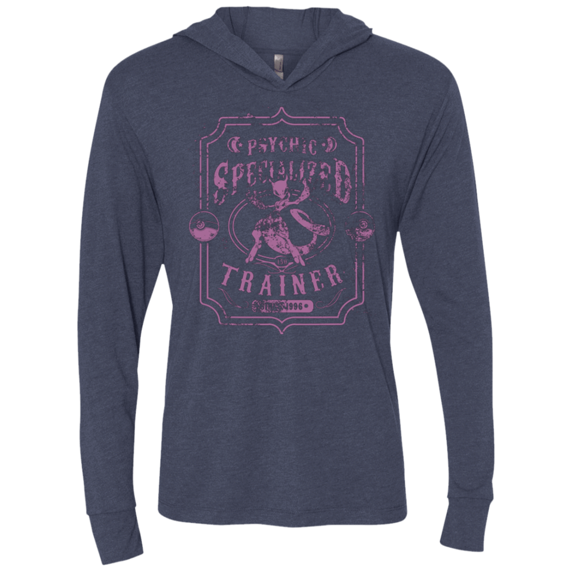 T-Shirts Vintage Navy / X-Small Psychic Specialized Trainer 2 Triblend Long Sleeve Hoodie Tee