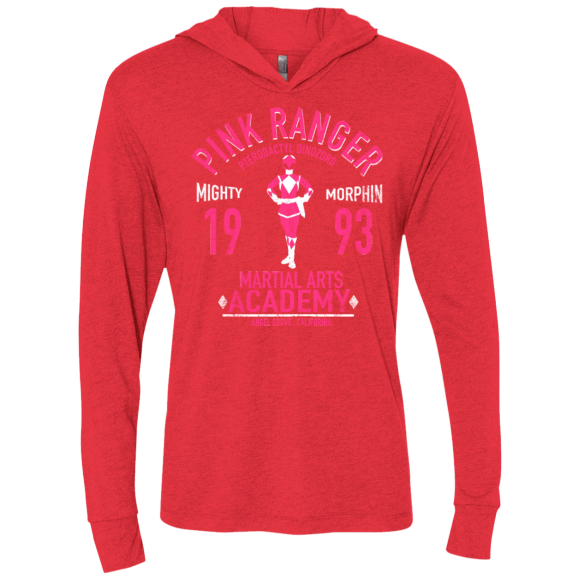 T-Shirts Vintage Red / X-Small Pterodactyl Ranger Triblend Long Sleeve Hoodie Tee