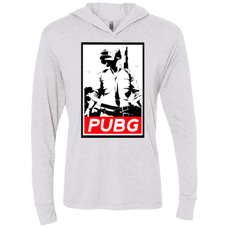 T-Shirts Heather White / X-Small PUBG Triblend Long Sleeve Hoodie Tee