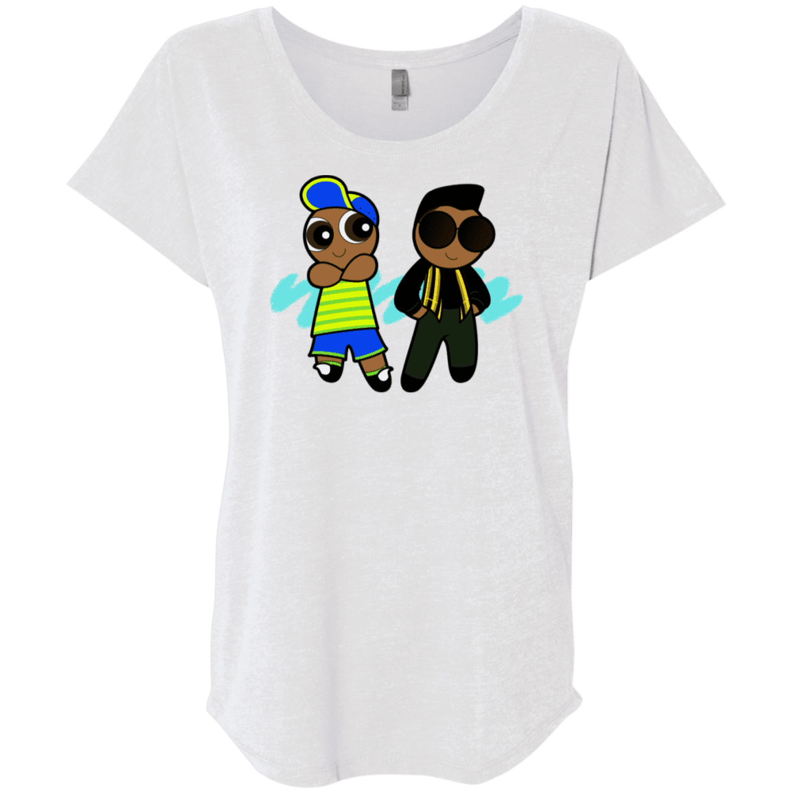 T-Shirts Heather White / X-Small Puff Prince Triblend Dolman Sleeve