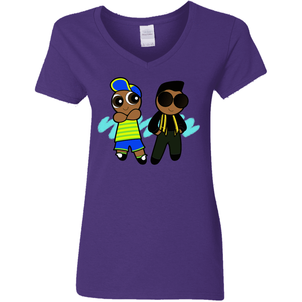 T-Shirts Purple / S Puff Prince Women's V-Neck T-Shirt