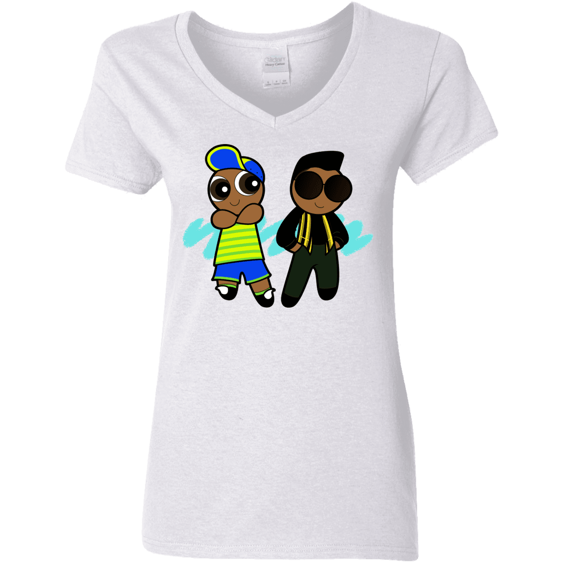 T-Shirts White / S Puff Prince Women's V-Neck T-Shirt