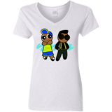 T-Shirts White / S Puff Prince Women's V-Neck T-Shirt