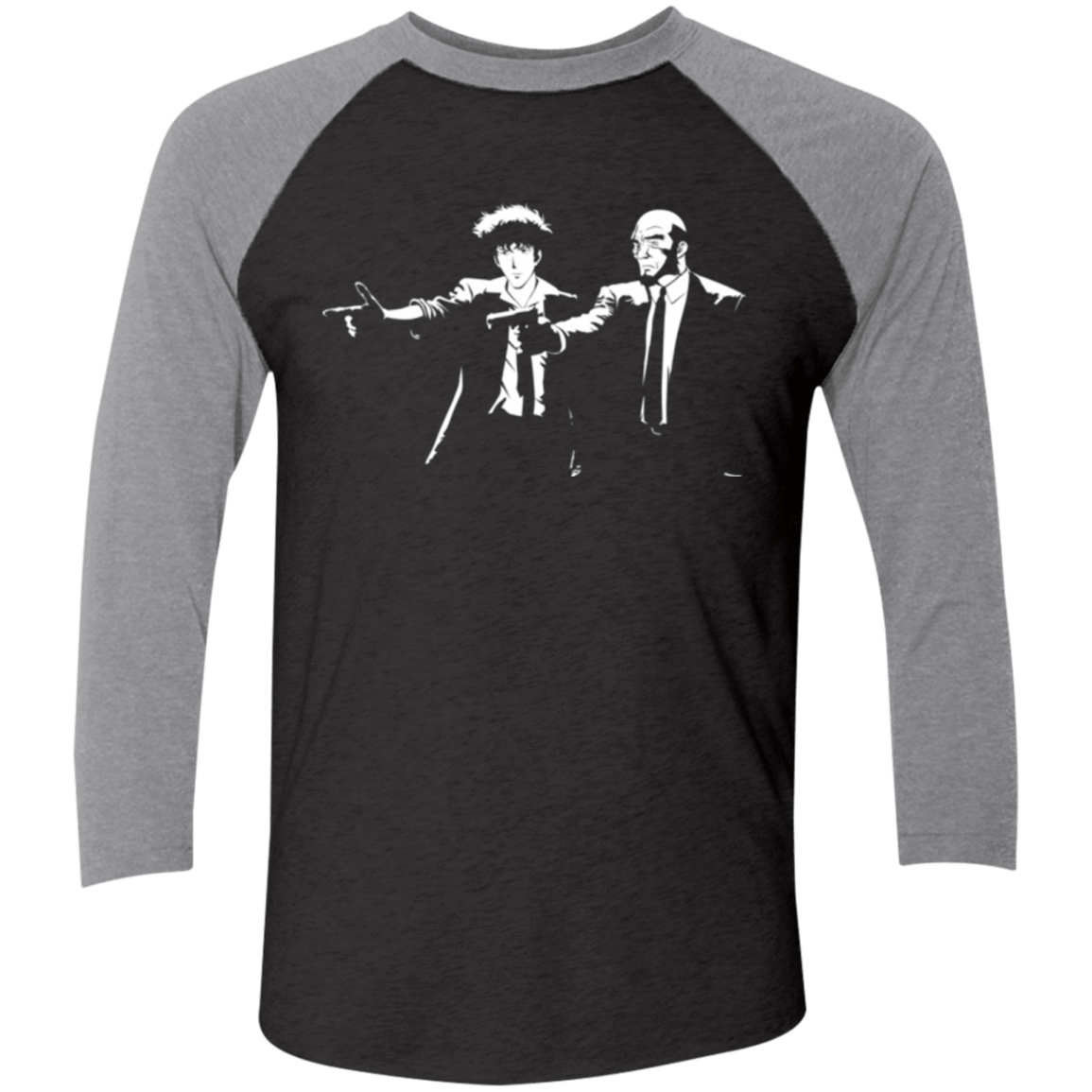 T-Shirts Vintage Black/Premium Heather / X-Small Pulp Bebop Men's Triblend 3/4 Sleeve